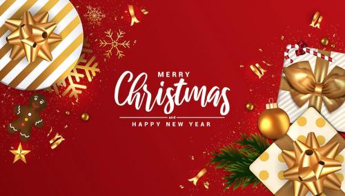 Merry Christmas and Happy New Year banners