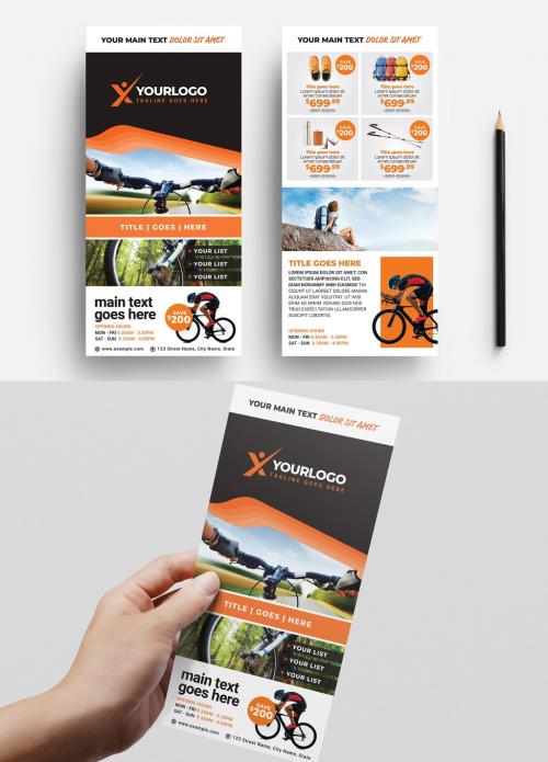 Flyer Layout with Orange Accents - 329912275