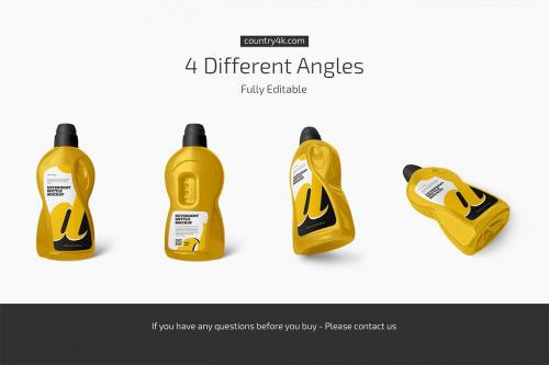 Plastic Detergent Bottle Mockup Set