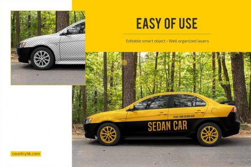 Car Sedan Mockup Set Car Sedan Mockup Set