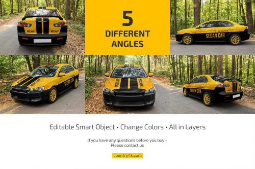 Car Sedan Mockup Set Car Sedan Mockup Set