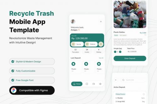 Recycle Trash Mobile App Template Recycle Trash Mobile App Template