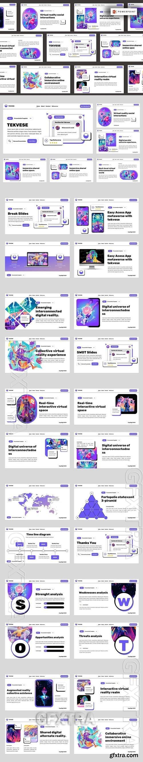 Tekvese - Virtual Reality & Metaverse Powerpoint PP59BZH
