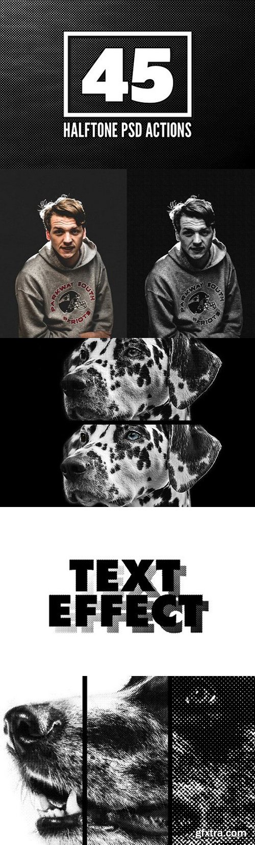 45 Halftone PSD Actions