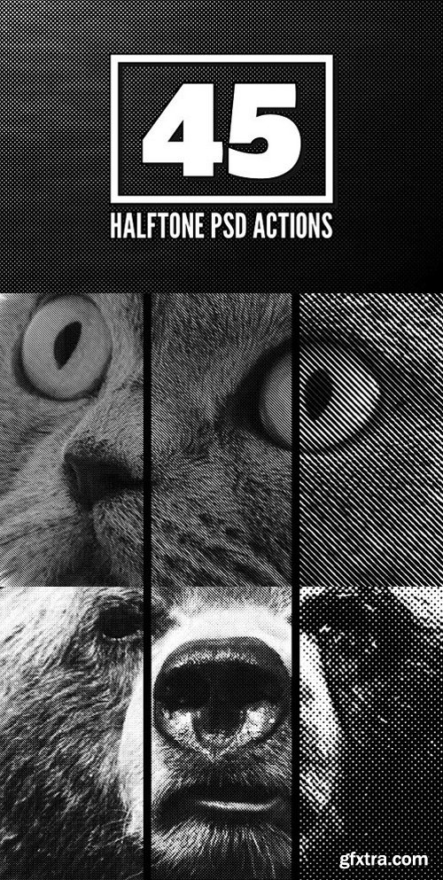 45 Halftone PSD Actions