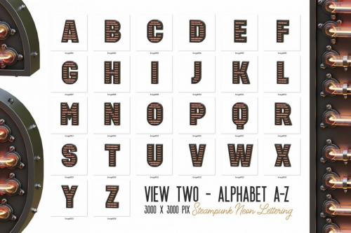 Deeezy - Steampunk Neon 3D Lettering View 2