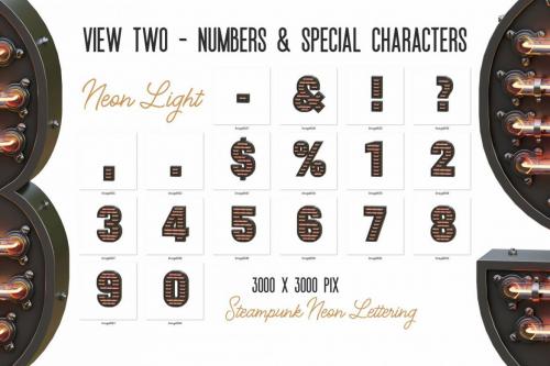 Deeezy - Steampunk Neon 3D Lettering View 2