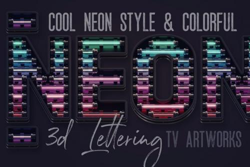 Deeezy - Colorful Neon 3D Lettering View 3