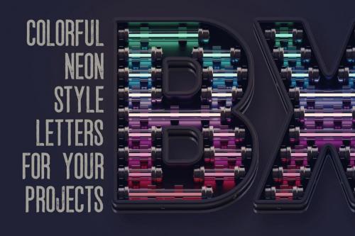 Deeezy - Colorful Neon 3D Lettering View 3