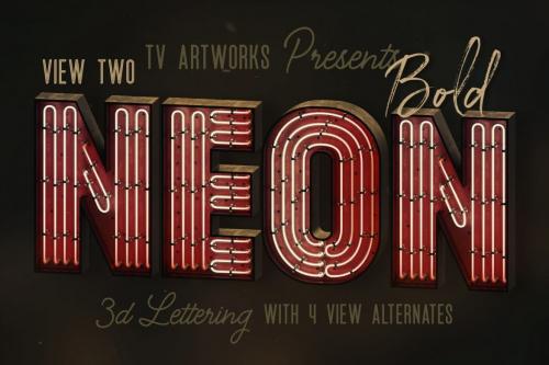 Deeezy - Bold Neon 3D Lettering View 2