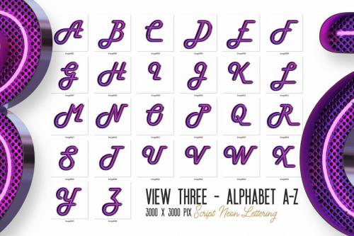 Deeezy - Script Neon 3D Lettering View 3