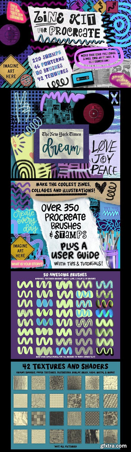 Zine Kit with 350 Brushes for Procreate