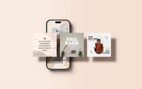 3d Rendered Instagram Post Mockup