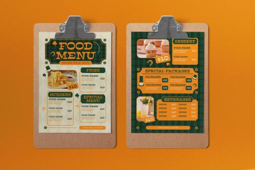Green Flat Design Saint Patrick Food Menu