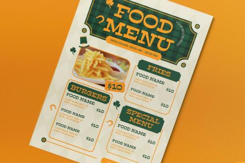 Green Flat Design Saint Patrick Food Menu