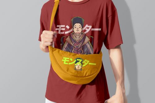 Waist Bag and T-Shirt Mockup Waist Bag and T-Shirt Mockup