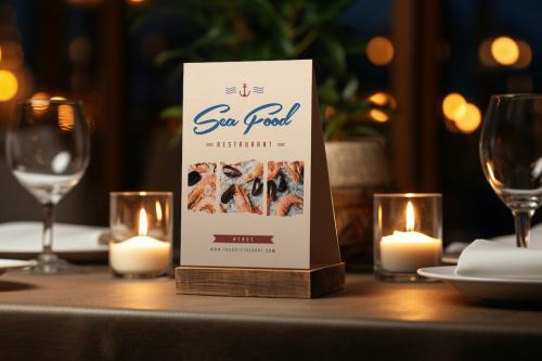 Restaurant Table Tent Mockup Restaurant Table Tent Mockup