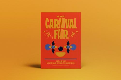 Orange Geometric Shape Carnival Flyer Set Orange Geometric Shape Carnival Flyer Set