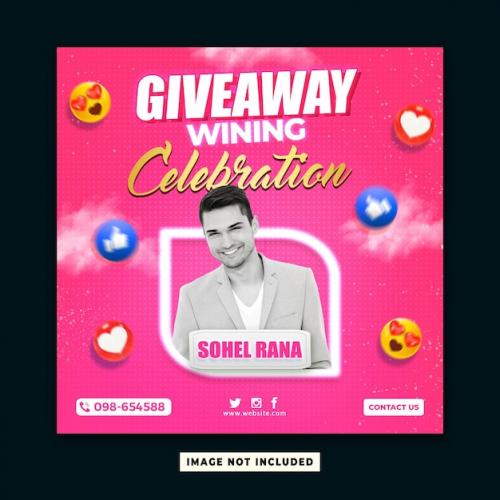 Giveaway Contest Winner Banners For Instagram And Facebook