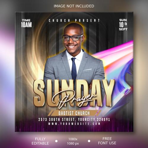 Psd Church Conference Flyer Social Media Post Web Banner Template