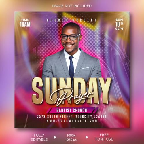 Psd Church Conference Flyer Social Media Post Web Banner Template