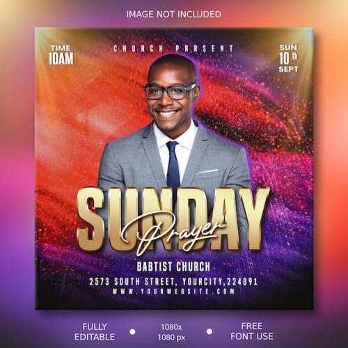 Psd Church Conference Flyer Social Media Post Web Banner Template
