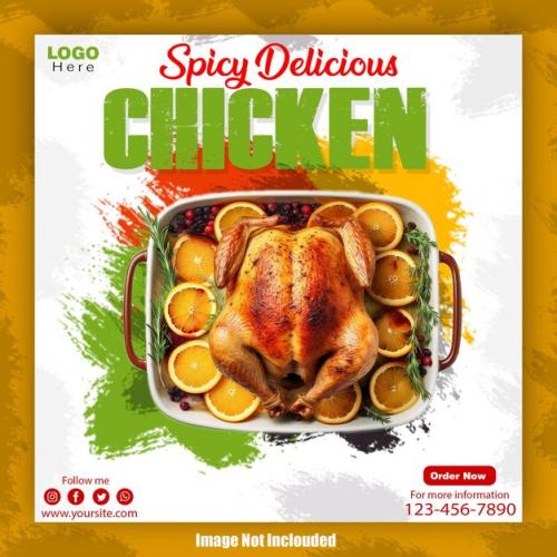 Food Menu And Restaurant Social Media Banner Template