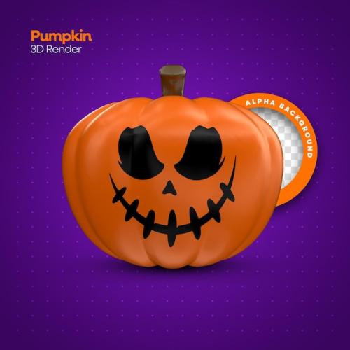 Psd 3d Rendering Of Realistic Halloween Pumpkin