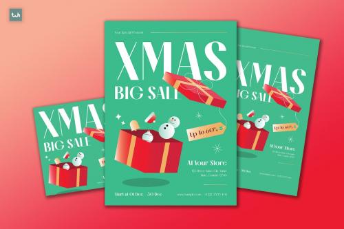 Gradient Christmas Big Sale Flyer Set | 002 Gradient Christmas Big Sale Flyer Set | 002