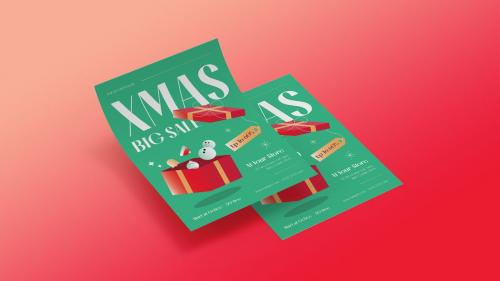 Gradient Christmas Big Sale Flyer Set | 002 Gradient Christmas Big Sale Flyer Set | 002