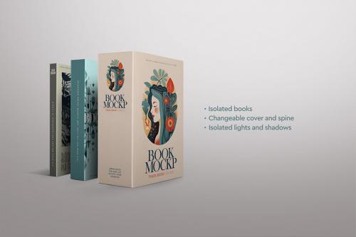 Book Mockup - Thin, Medium, Thick, Cover, Spine Book Mockup - Thin, Medium, Thick, Cover, Spine