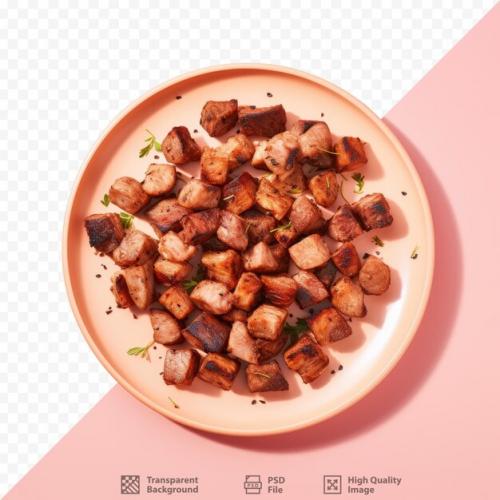 A Plate Of Food With A Pink Background And A Picture Of A Plate Of Food On It.