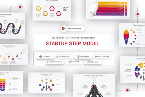 Startup Step Model PowerPoint Template Startup Step Model PowerPoint Template
