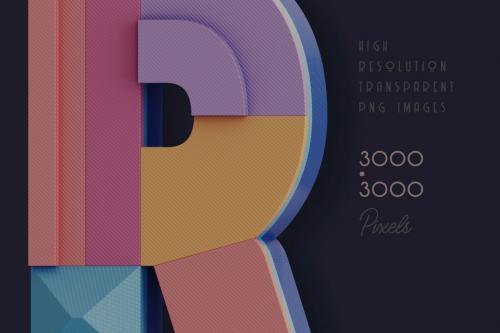 Deeezy - Decorative Geometry - 3D Lettering - View 2 Deeezy - Decorative Geometry - 3D Lettering - View 2