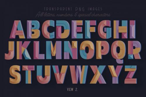 Deeezy - Decorative Geometry - 3D Lettering - View 2 Deeezy - Decorative Geometry - 3D Lettering - View 2