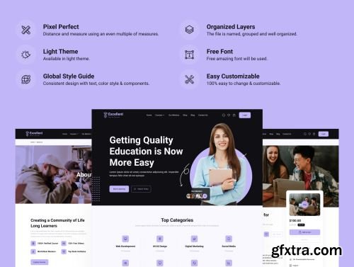 Elearning Online Course Web UI Kit Ui8.net