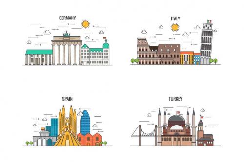 Deeezy - 10 Flat Line Color Country Banners Deeezy - 10 Flat Line Color Country Banners