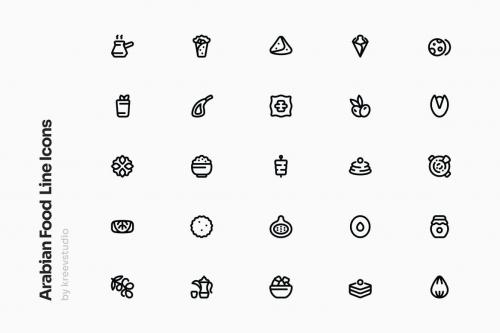 Arabian Food Line UI Icons