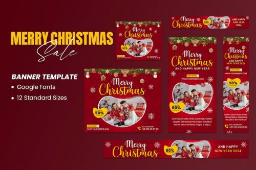 Merry Christmas Sale Banners Ad Template