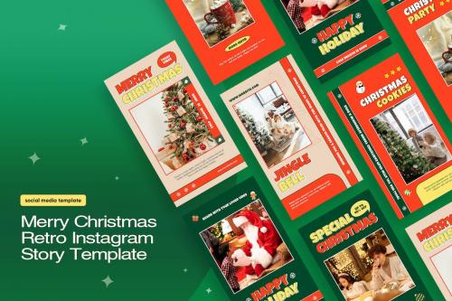 Merry Christmas Retro Instagram Story Template Merry Christmas Retro Instagram Story Template