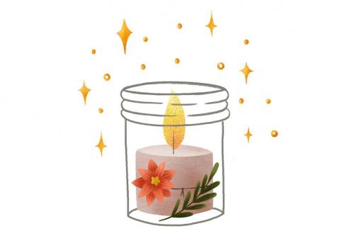 Warm Christmas Candles and stars , cozy home png