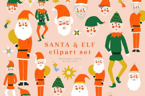 Santa Elf Christmas Vector Illustrations Xmas Santa Elf Christmas Vector Illustrations Xmas