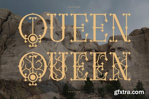 Noctune Modern Display Typeface Font RAHCMB2