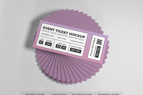 Deeezy - Realistic Event Ticket Mockup Template