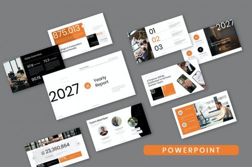 Yearly Report Annual Statistic Powerpoint Template