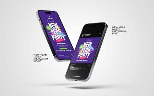 Dark Purple Colorful New Year Party Set Dark Purple Colorful New Year Party Set