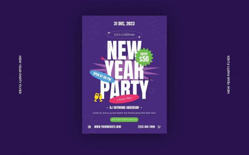 Dark Purple Colorful New Year Party Set Dark Purple Colorful New Year Party Set