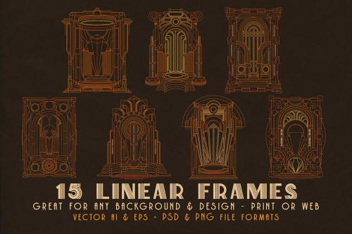 Deeezy - 30 ArtDeco Line & Shape Frames