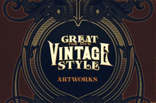 Deeezy - 12 Decorative Vintage Frames Badges