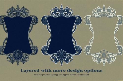 Deeezy - 12 Decorative Vintage Frames Badges